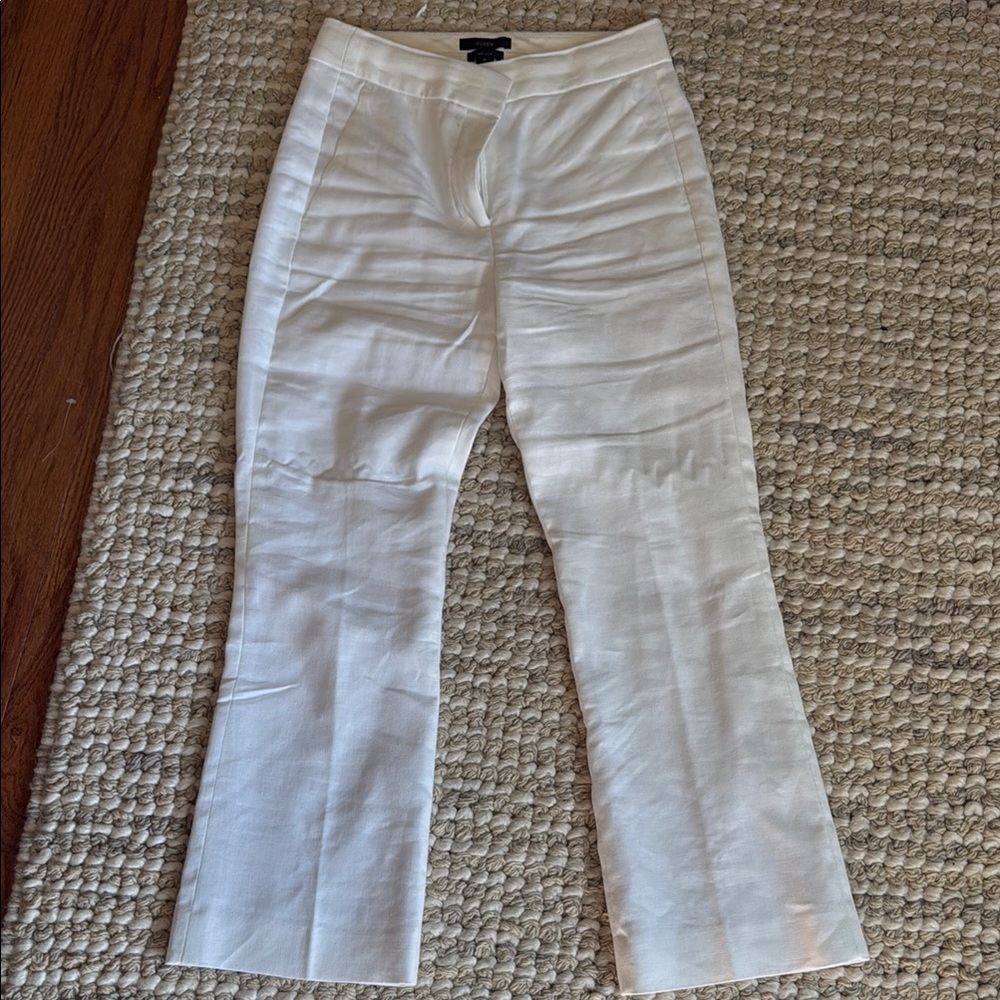 J. Crew Elegant Cream Flare Pants